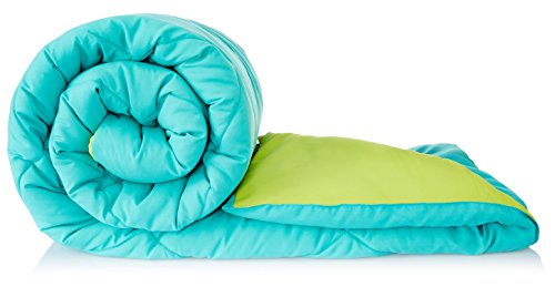 Amazon Brand - Solimo Microfiber Reversible Comforter, Double (Aqua Blue & Olive Green, 200 GSM)