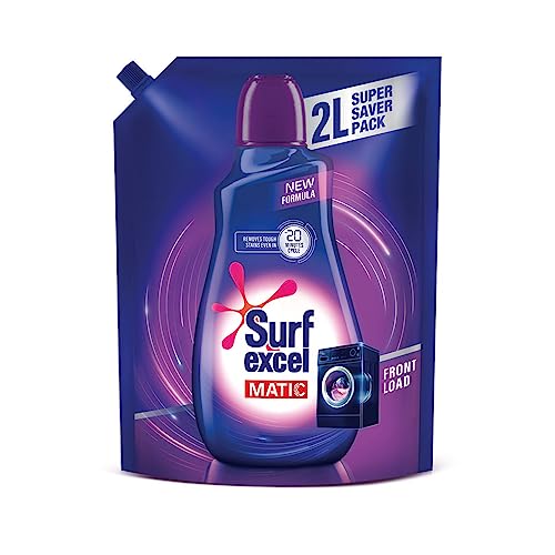Surf Excel Matic Front Load Liquid Detergent 2L|| Specially designed for Tough Stain Removal on Laundry in Washing Machines