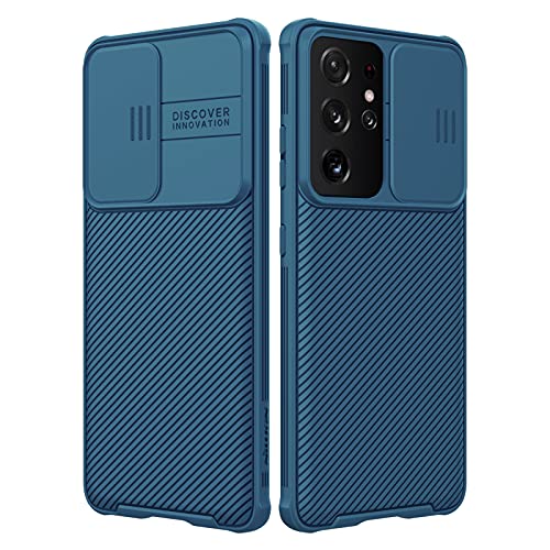 Nillkin CamShield Pro TPU Slide Camera Cover, Slim Protective Ultra Phone Bumper Case for Samsung Galaxy S21 6.8 Inches 5G 2021 (Blue)