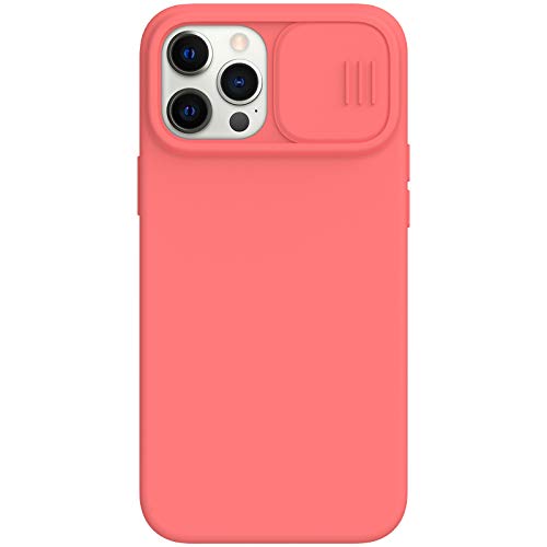 Nillkin iPhone 12 pro max Silicone Case, CamShield Silky Liquid Silicone Case with Camera Cover, Slide Lens Protection - Red