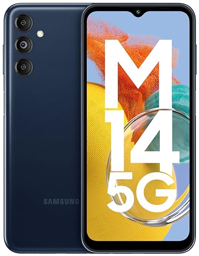 Samsung Galaxy M14 5G (Berry Blue,6GB,128GB)|50MP Triple Cam|Segment's Only 6000 mAh 5G SP|5nm Processor|2 Gen. OS Upgrade & 4 Year Security Update|12GB RAM with RAM Plus|Android 13|Without Charger